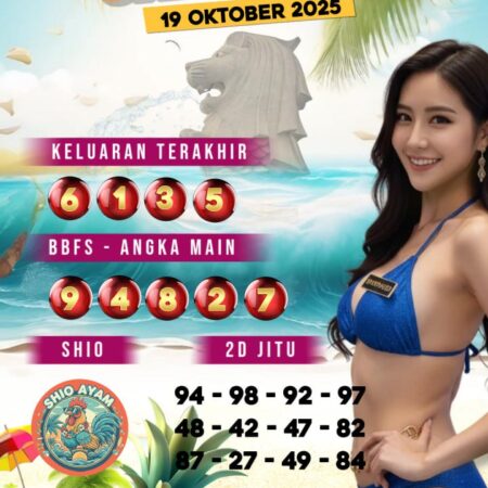 Prediksi Togel Singapur 19 Oktober 2025 – Panduan Angka Jitu Hari Ini
