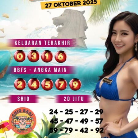 Prediksi Togel Singapore 27 Oktober 2025 – Angka Akurat untuk Jackpot Besar